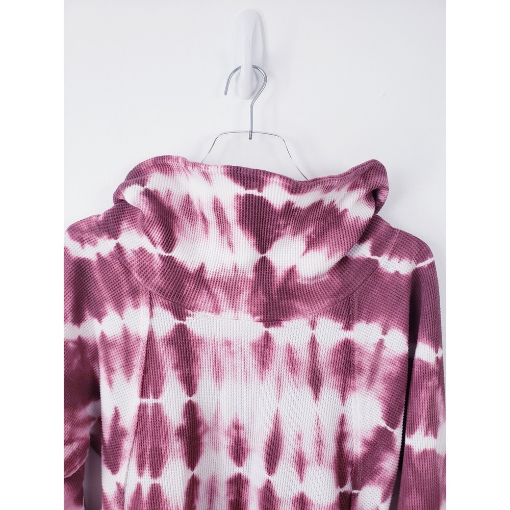 Anthropolgie Pilcro Angie  Cowl Neck Tie Dye Waffle Knit Long Sleeve Pullover XS - Picture 5 of 10